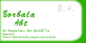 borbala abt business card